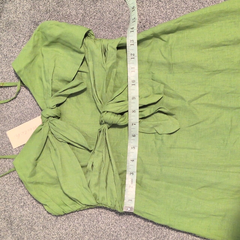 NWT Hutch Bow Linen Midi Dress Size Medium - Picture 6 of 8